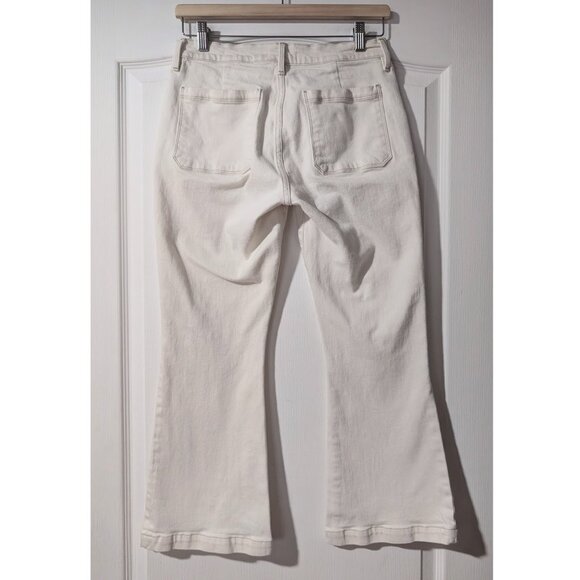 FRAME | Le Bardot Cropped Flare Leg Jeans in Ecru - Picture 4 of 11